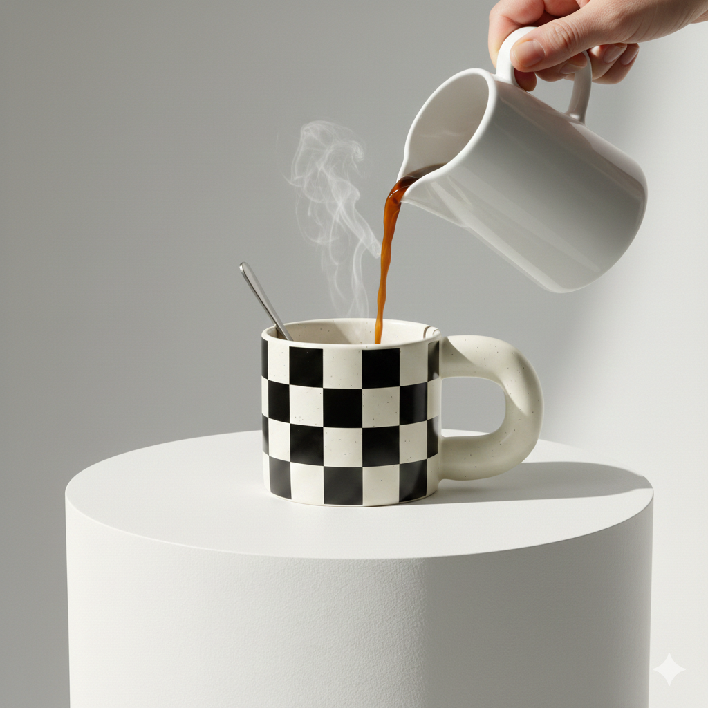 Black Checkered Mug