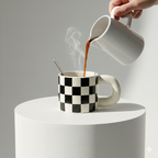 Black Checkered Mug