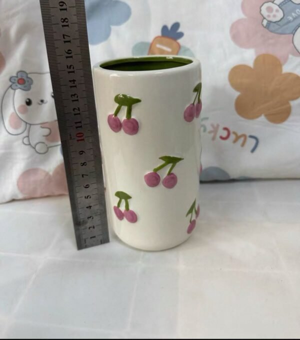 PetalOval – White Cherry Ceramic Mug / Vase